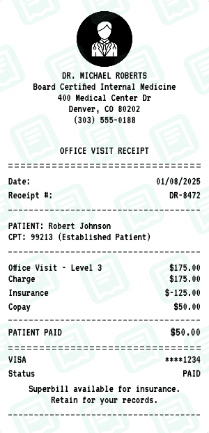 Doctor receipt template