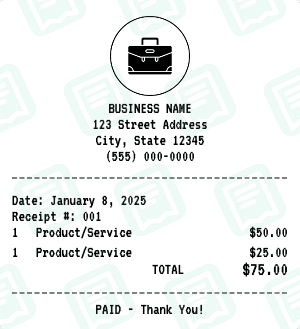 Simple Business receipt template