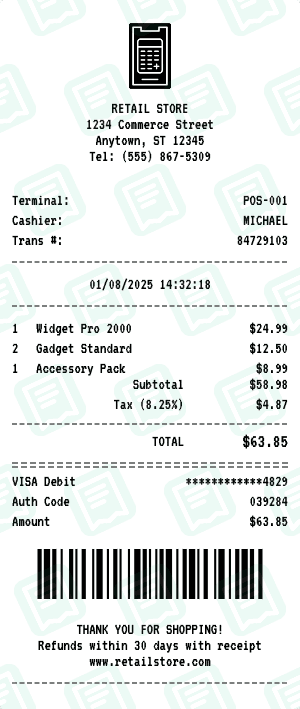 POS Receipt receipt template
